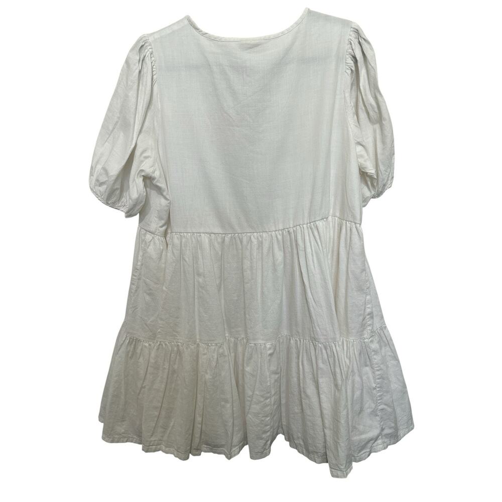 ana a news approach White Dress Cotton on tiered babydoll Size L - Picture 4 of 10